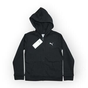 Girls Medium NEW Puma Black Full Zip Fleece Hoodie Iridescent Logo PGF20-00790